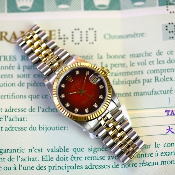 Rolex Women's Datejust Factory Red Diamond Dial - Picture 6 of 8